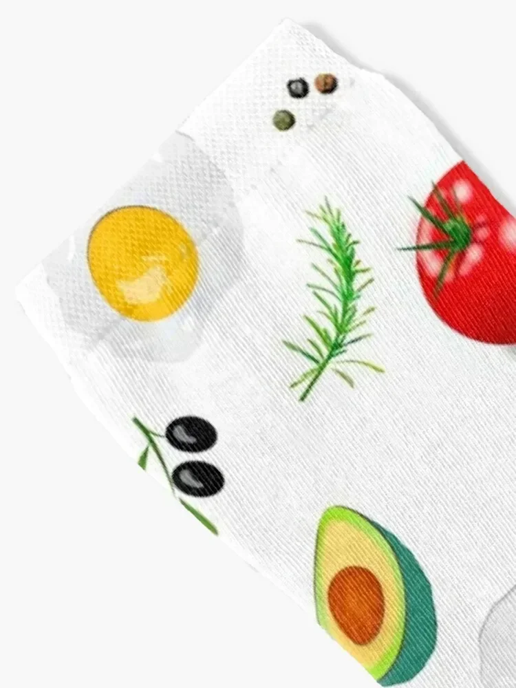 Egg,avocado and tomato pattern Socks Sports custom sports designer brand Socks Female Men's