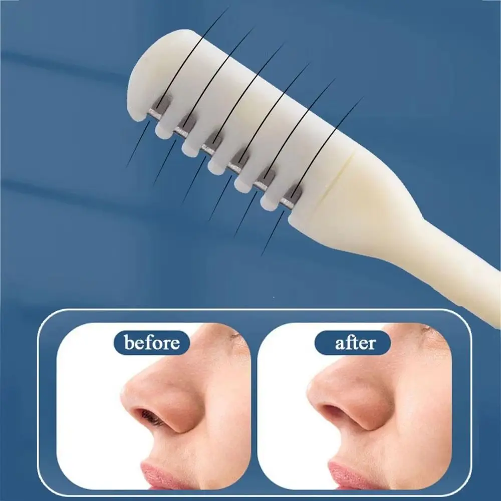 5PCS/10PCS Double Sided Nose Hair Trimmer Portable Reusable Nostril Cleaning Trimmer 360 Degree Nose Hair Scraper Women and Men