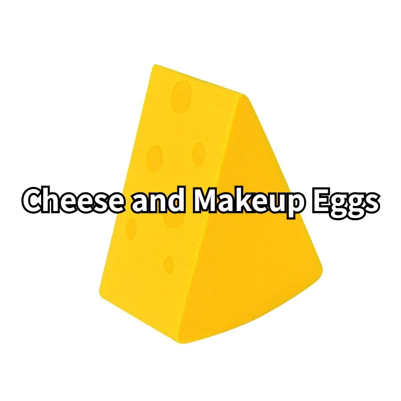 Funny Cheese and Egg Super Soft and Fine Dry and Wet Sponge Powder Puff Pad Beauty Mixer Liquid Foundation Makeup Tools