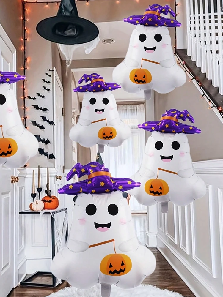 1pc Halloween Ghost Balloon Pumpkin Halloween Theme Party Balloon Ghost Theme Birthday Haunted House Room Decoration