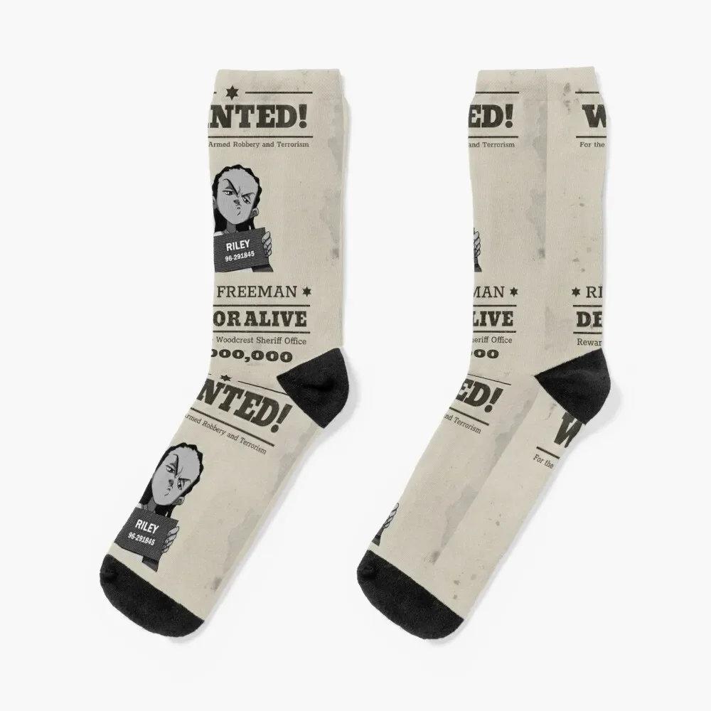 

Riley Freeman Wanted Poster - The Boondocks Socks Christmas christmass gift Mens Socks Women's