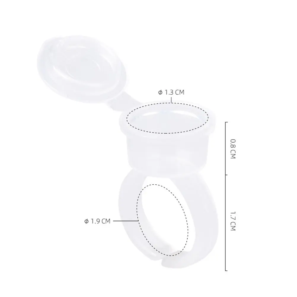 

50Pcs Ring Cup Small Size Flexible Pigment Rings Cup for Makeup Artists and Tattoo Ink Caps Supplies Accessories