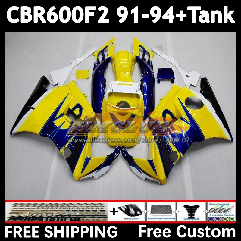 Body +Tank For HONDA CBR600 CBR 600F2 600 F2 FS 55No.9 yellow black CBR600F2 91 92 93 94 CBR600FS 1991 1992 1993 1994 Fairings