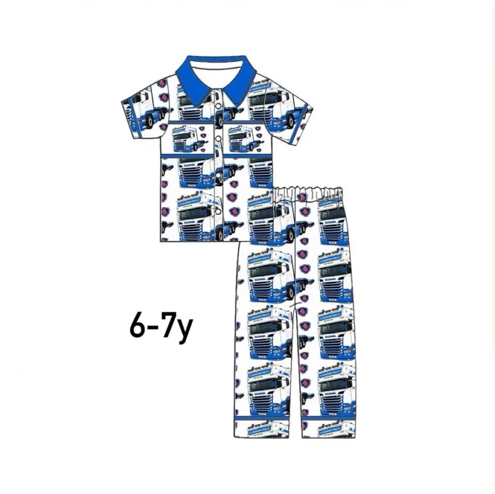 Kid Pyjamas Wholesale Boys Fire-Fighting Outfits Boys Pajamas Clothing Summer Fire-Alarm Shorts Boys Sets view 6