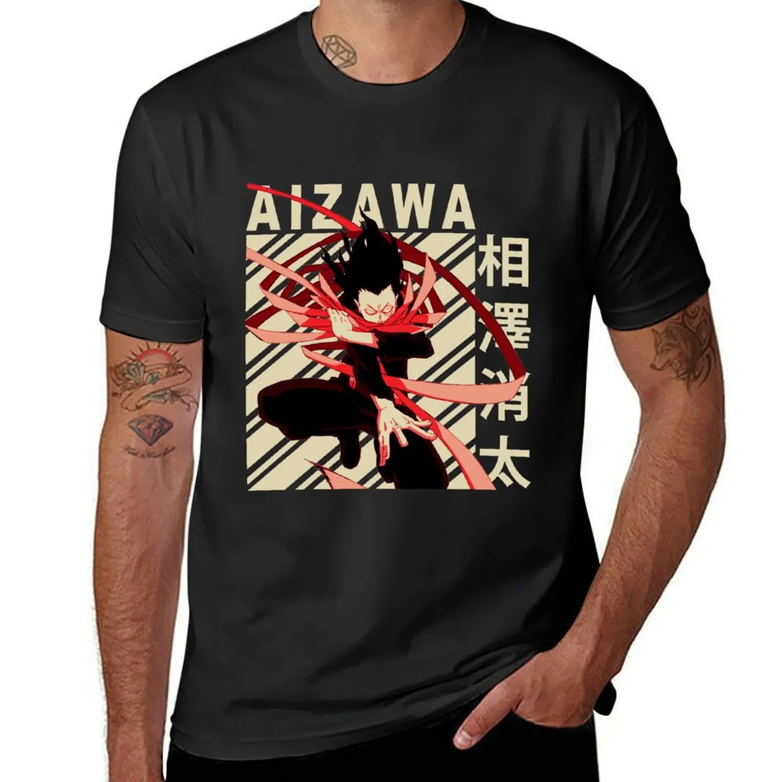 Aizawa Shota - Vintage Art T-Shirt new edition Blouse kawaii clothes t shirts for men graphic