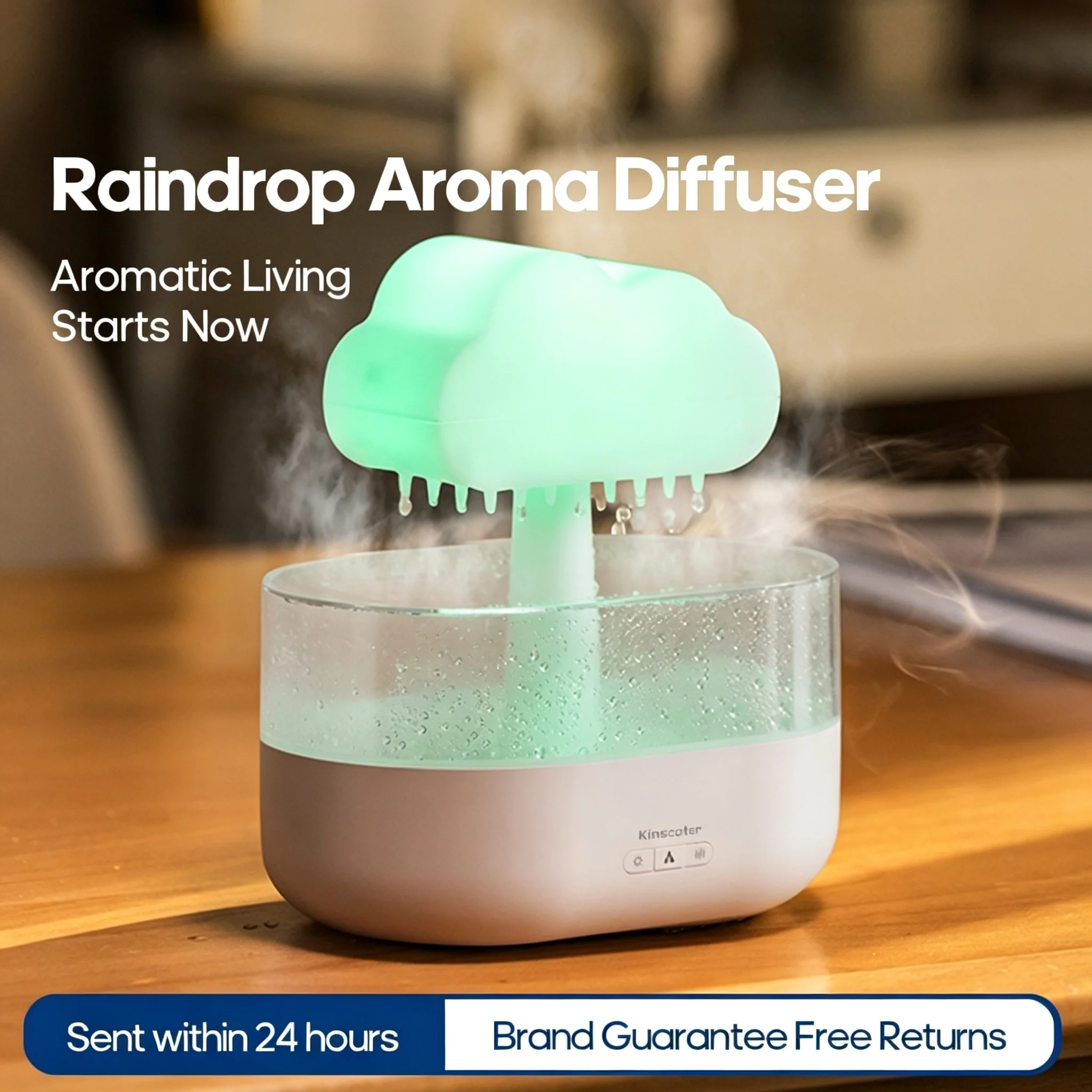 レインクラウド レインドロップ アロマディフューザー 加湿器 - Car Fragrance Diffuser のレビューと価格