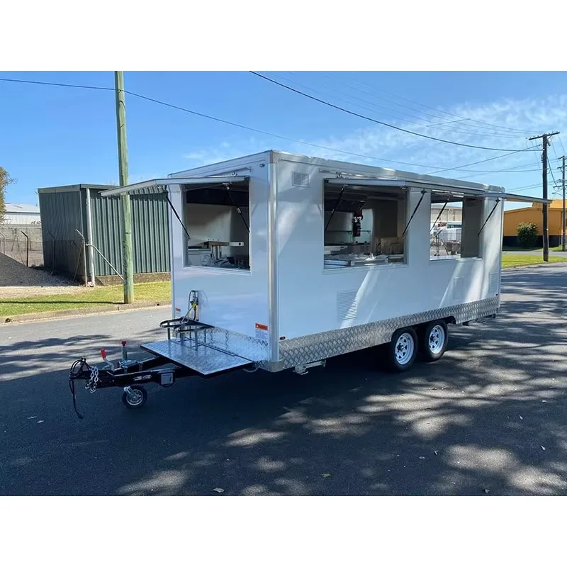 Food Truck Mobile Food Catering Trailer Fully Equipped Outdoor Mobile Beer Ice Cream Coffee Carts Food Trailers Fully Equipped