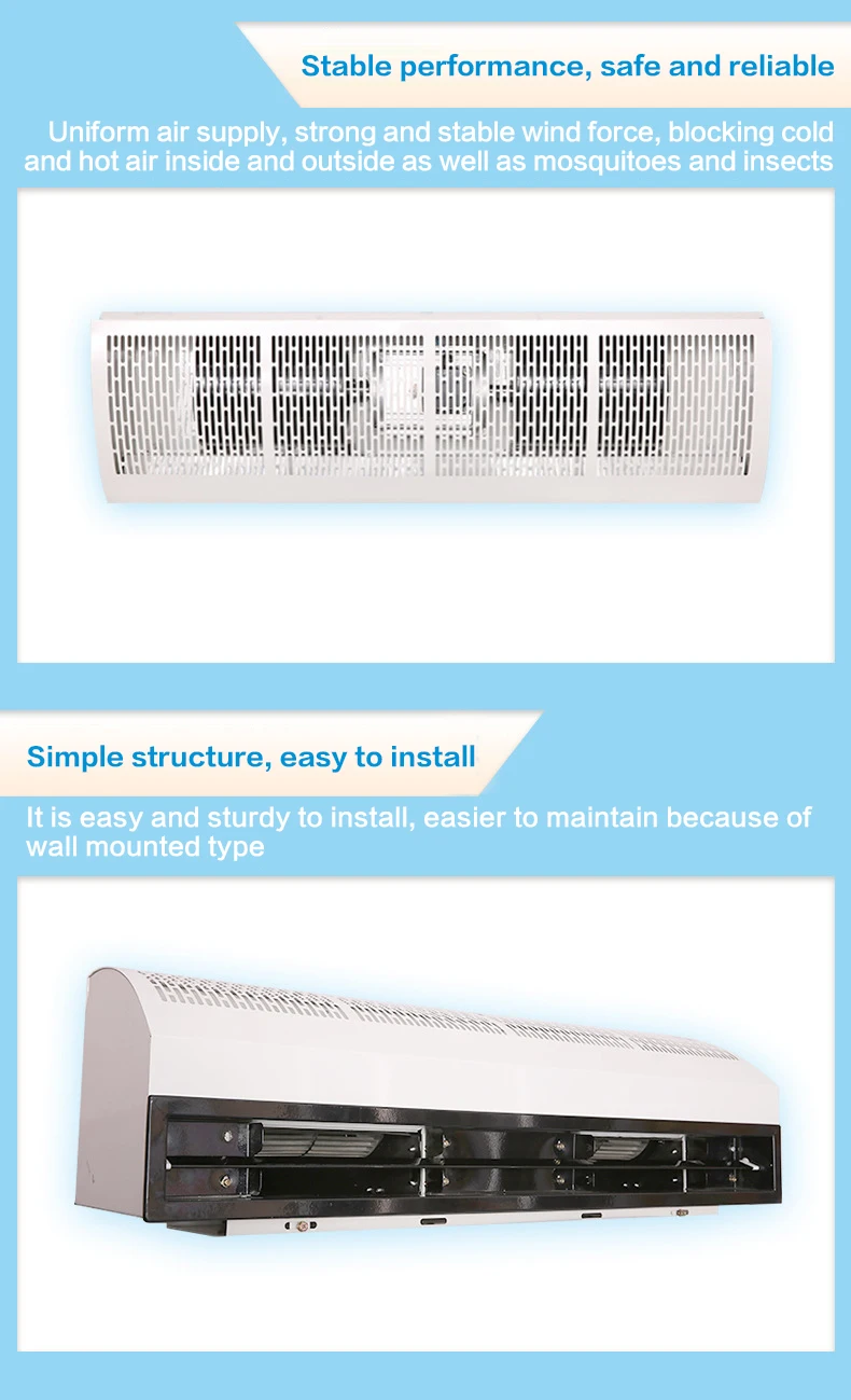 Industrial High Wind Air Curtain With High Range 32m/s And High Air Volume