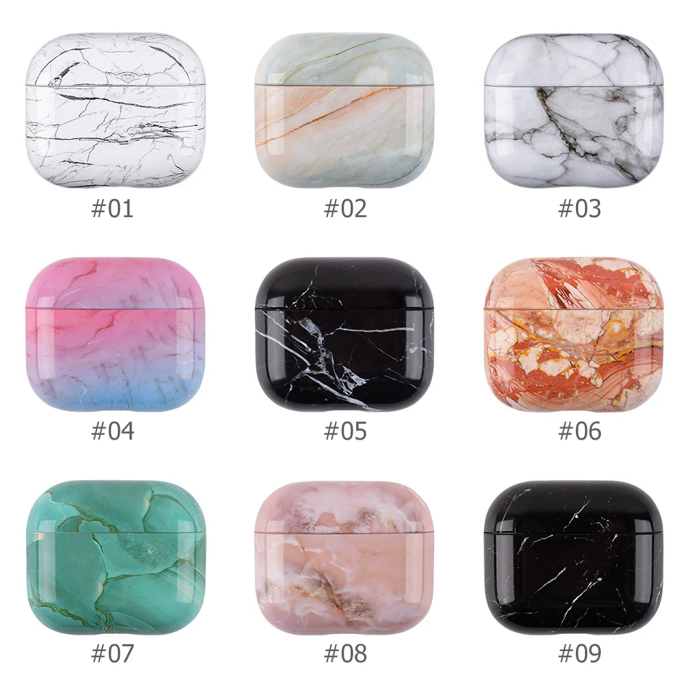 For Airpods 3 case luxury Marble Pattern earphone case For Airpods 3 Hard Shell Headphone Protective cover funda For Air Pods 3