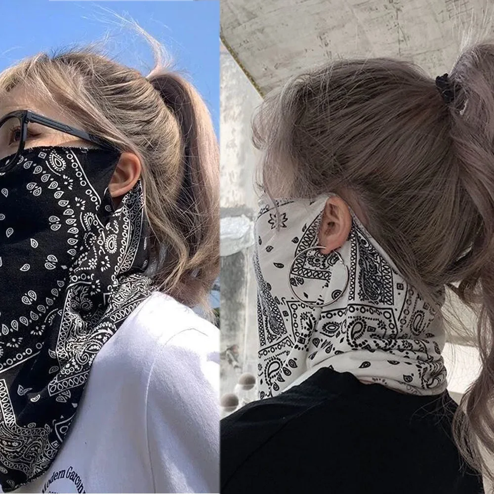 Fashion Punk Sunscreen Face Mask For Men Women Summer Face Neck UV Protection Ear Scarf Hip Hop Sports Cycling Bandana Scarfs