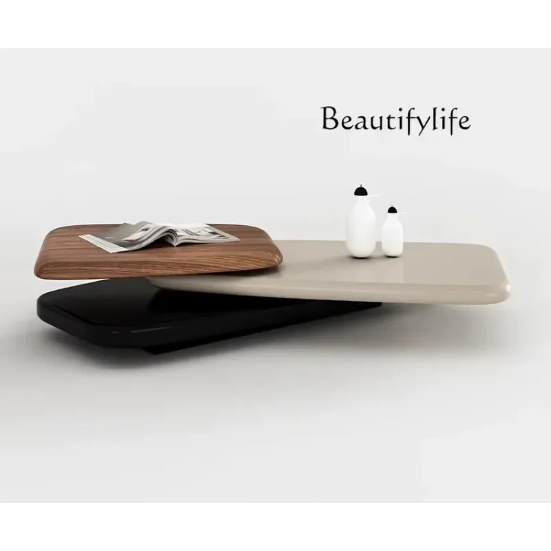 N19 N Nordic Mid-Ancient Style Home Minimalist Rotatable Shaped Coffee Table
