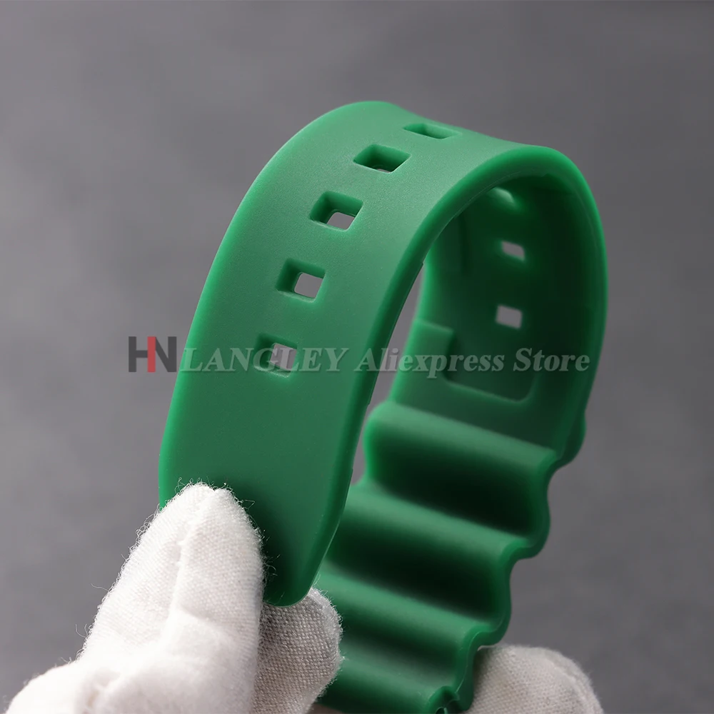 20mm 22mm Weiches Silikon-Gummi-Uhrenarmband für Herren und Damen, Sportliches Wasserdichtes Armband mit Dornschließe für Seiko SKX007 SRP777J1 – Detail 6
