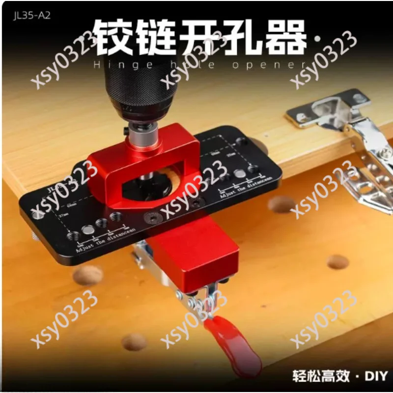 35mm Aluminum Hinge Hole Drilling Jig Clamp Woodworking Door Installation Tool