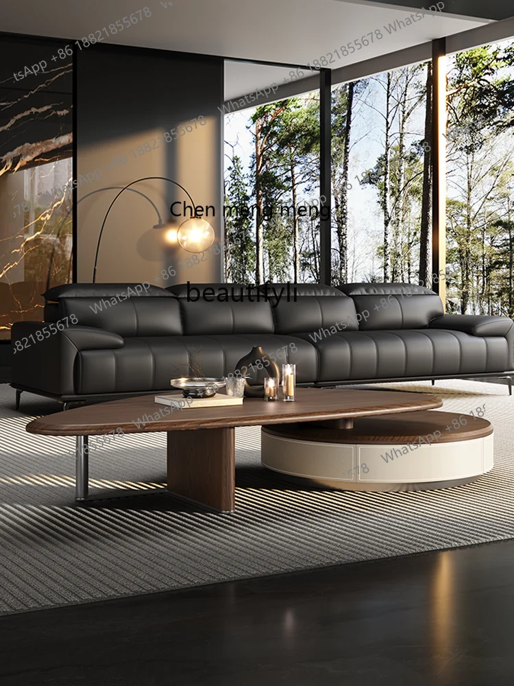 โต๊ะน้ำชาแบบยืดหดได้ สไตล์มินิมอล ย้อนยุค สำหรับห้องนั่งเล่นในบ้าน อพาร์ทเมนต์ขนาดเล็ก ไม้วอลนัท หรูหราเบาๆ สไตล์เรโทร