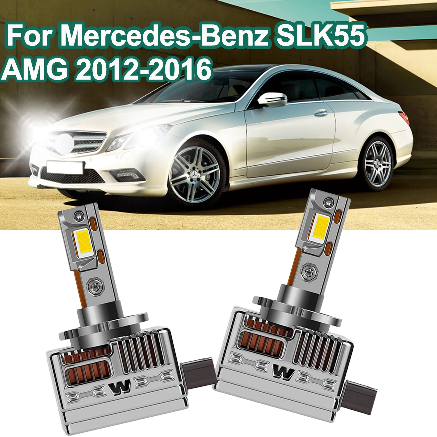 

For Mercedes-Benz SLK55 AMG 2012-2016 HID Headlight LED Bulbs High Low Beam 3570 CSP Chips Car Lamps for Improved Visibility