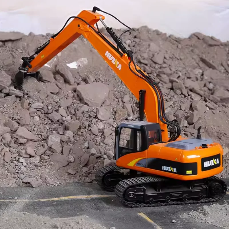 

Huina 1551 RC Excavator Truck 15CH 1/14 Alloy Professional Remote Control Engineering Construction Vehicle Kids Toys Boys Gift