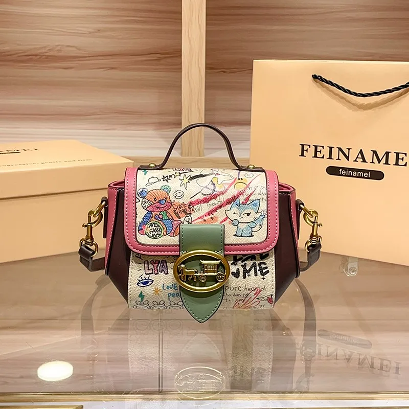 

Brand women's graffiti handbag 2025 new spring/summer high-end fashion versatile designer shoulder crossbody bag