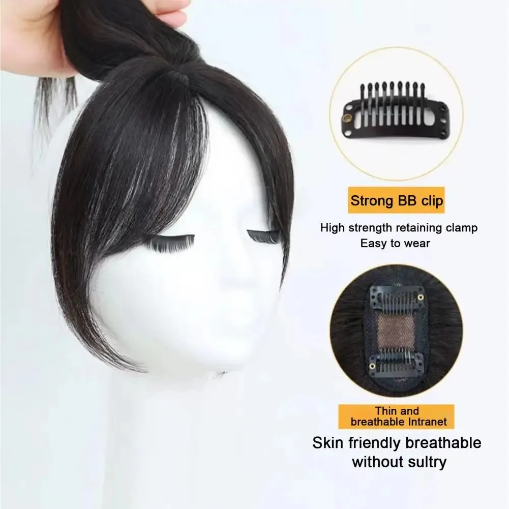 Synthetic Hair Topper for Women Natural Invisible Hairpiece 3D Middle Part Bangs Fluffy Volume Lightweight Hair Extension