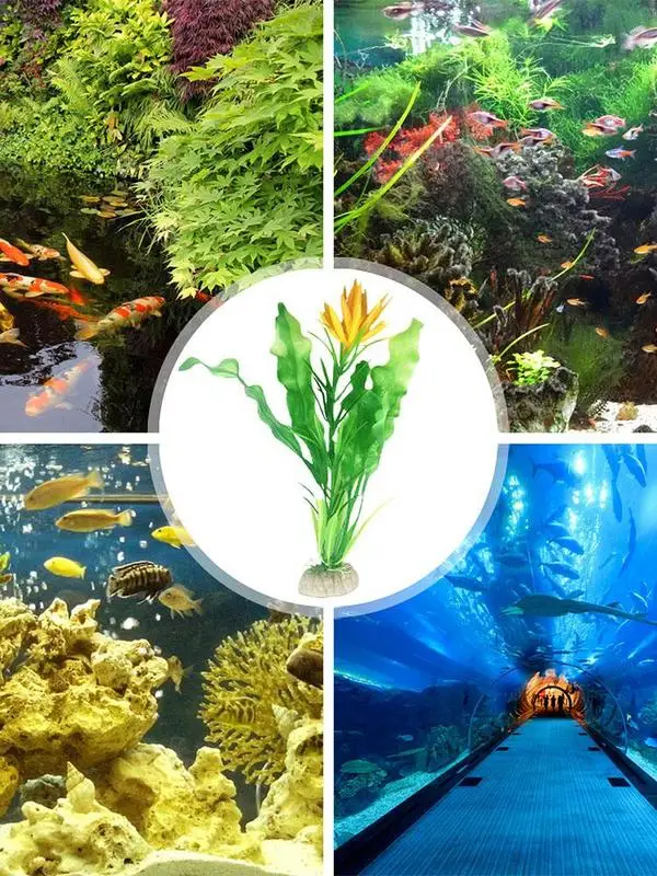 1 stücke künstliche Unterwasser pflanzen Aquarium Aquarium Seetang Dekoration grün lila Wasser Gras Betrachtung Dekorationen