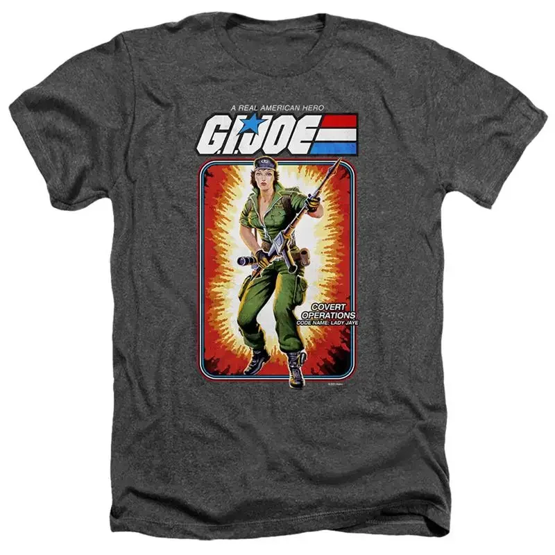 G I JOE LADY JAYE CARD Licensed Adult Men's Heather T shirt SM 3XL