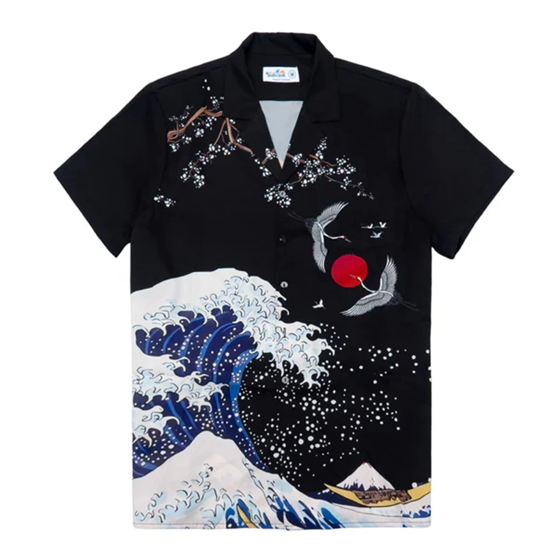 

Loose Ukiyo-e Aloha Shirt Men's Clothing 3D Print Funny Casual Button Down Lapel Shirts Summer Breathable Streetwear Vacation