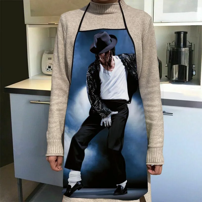 Nuovo arrivo Michael Jackson grembiule grembiuli da cucina per le donne Oxford pulizia del tessuto scamiciato accessori per la cucina domestica