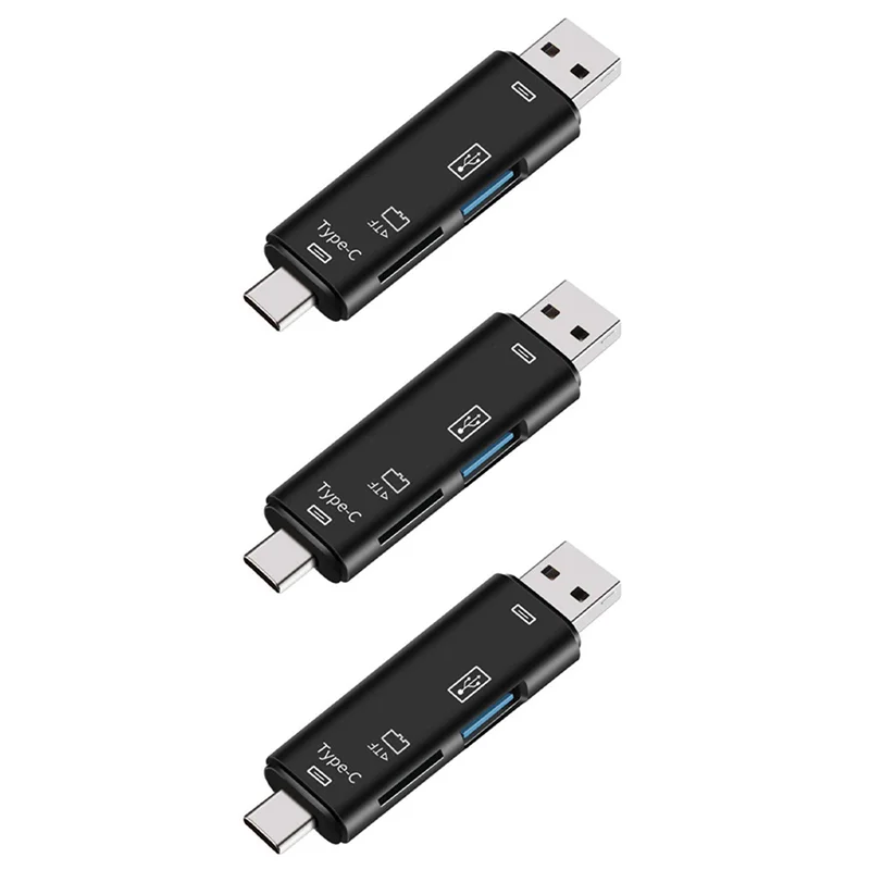 -A96Z 3X 5-In-1 Pembaca Kartu OTG Multifungsi Micro-sd / Kartu SD / Pembaca USB Mendukung TF Android Tipe C Ponsel / Komputer