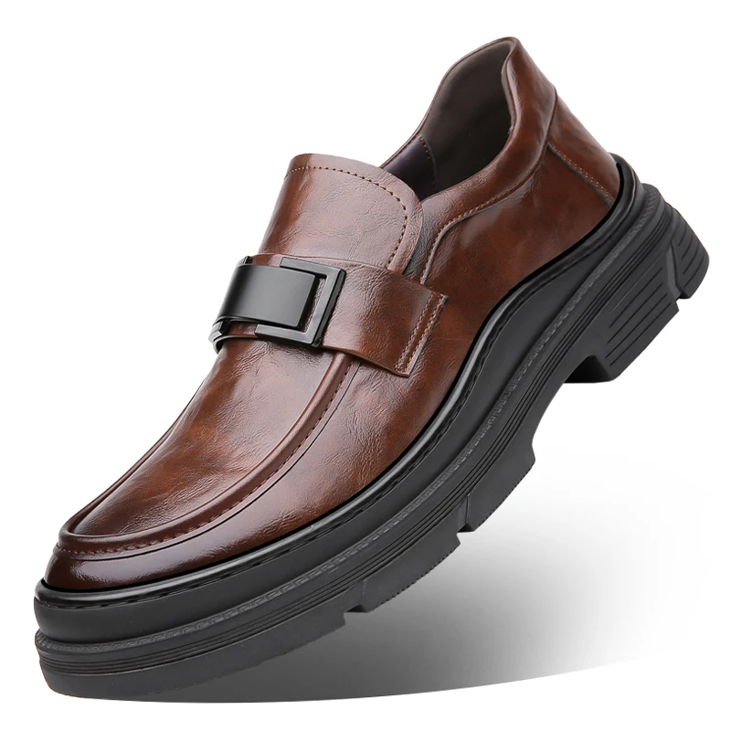 

Walking Shoes Men Casual Leather Business Shoes High Quality Classic Thick Bottom Dress Derby Loafers Comfortable and Breathable