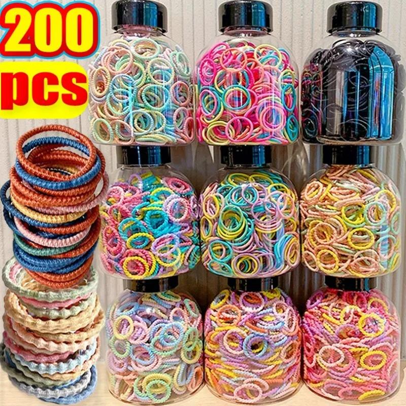 Girls Child Colorful Hair Rope Baby Elastic Colored Hair Ties Children Cute Pigtail Hairbands Kids Lovely Headwear Accessories