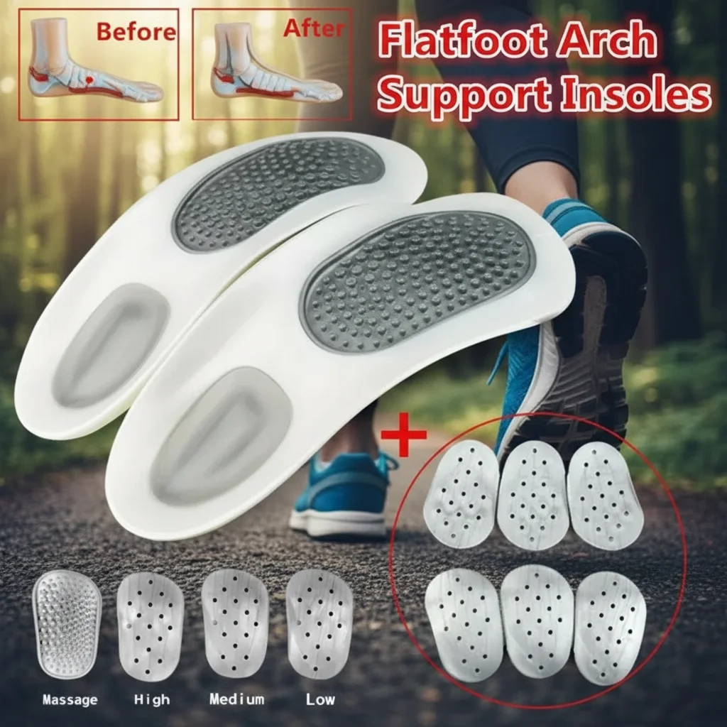 Professional Arch Support Orthotic Insole Cushion Insert for Flatfoot Correction Size 36-46
