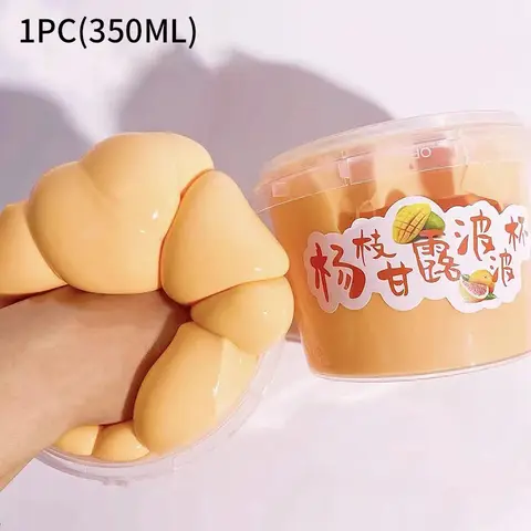 퍼플 문라이트 DIY 가짜 물 허그 밀크 온라인 셀럽 풍선껌 큰 양동이 슬라임 두꺼운 논스틱 손 압력 해소 머드