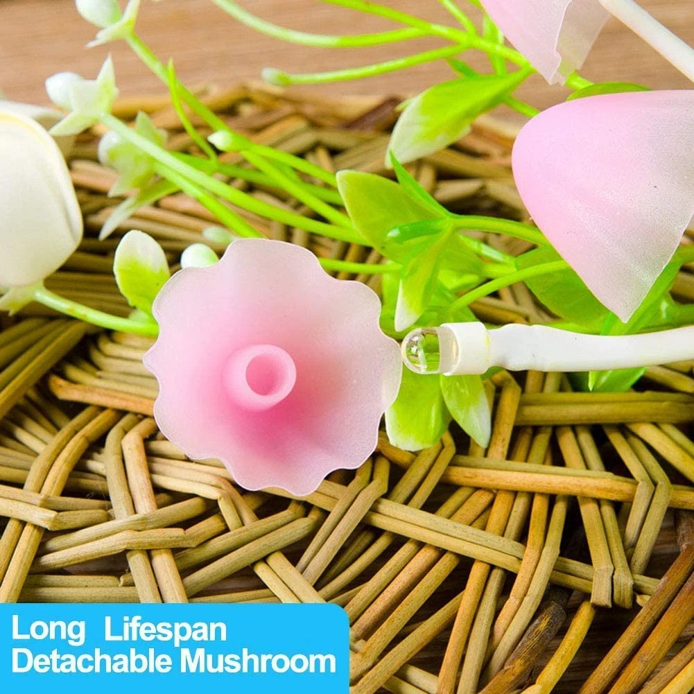 Led Night Light With Sensor Plug-in Auto Switch Rose Flower Mushroom Night Lamp Wall Light