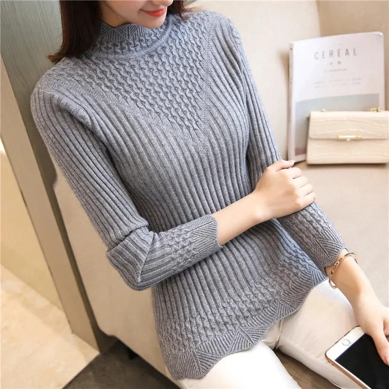 2024 Autumn Winter Turtleneck Sweater Women Basic Slim Pullover Women Sweaters And Pullovers Knit Jumper Ladies Tops