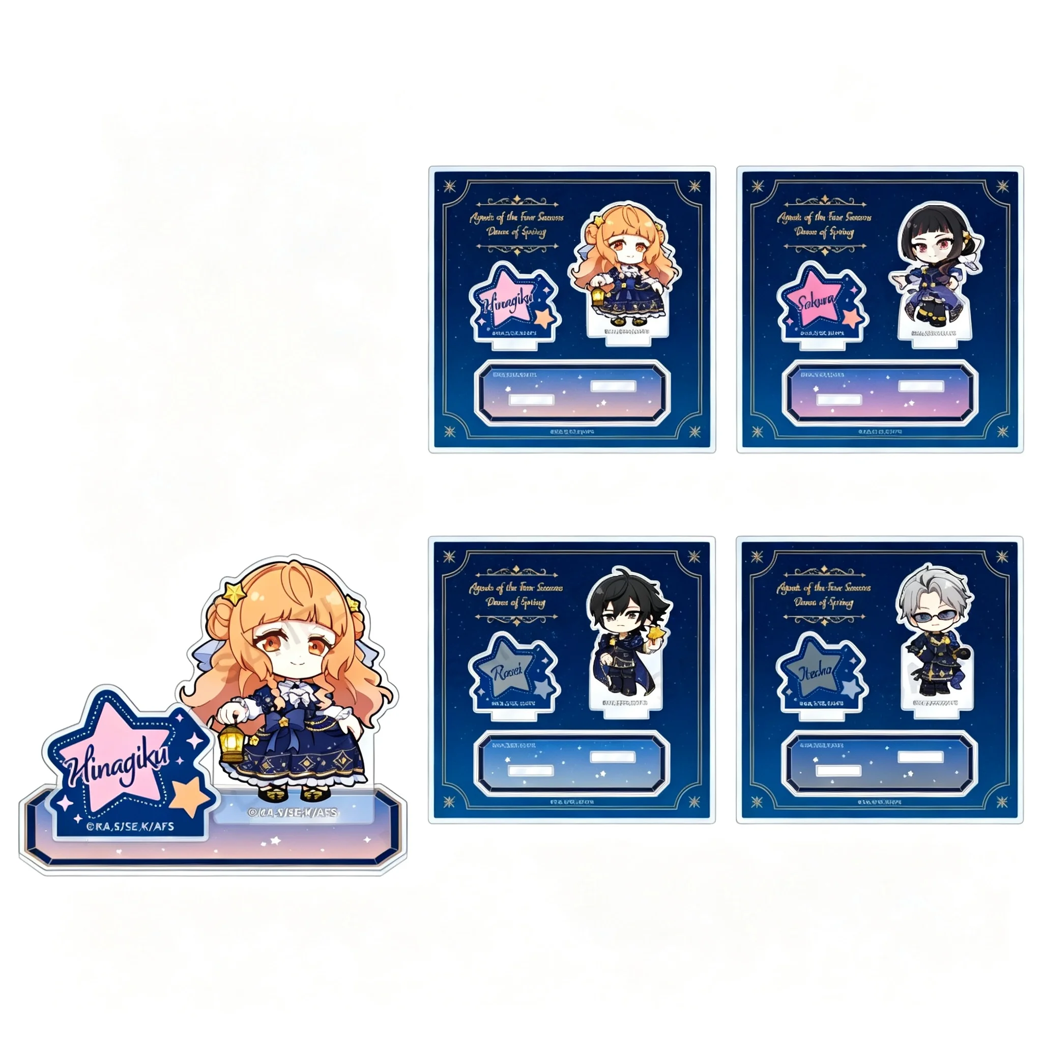 Anime Agents of the Four Seasons Constellation Theme Hinagiku Kayo Q-Style Acrylic Stand Model Plate Keychains Desk Decor