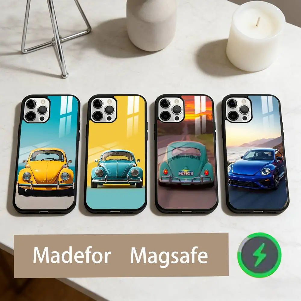 

C-Car B-Beetle Phone Case For iPhone17,16,15,14,13,12,11 Plus,Pro Max Magnetic For Magsafe Wireless Charging