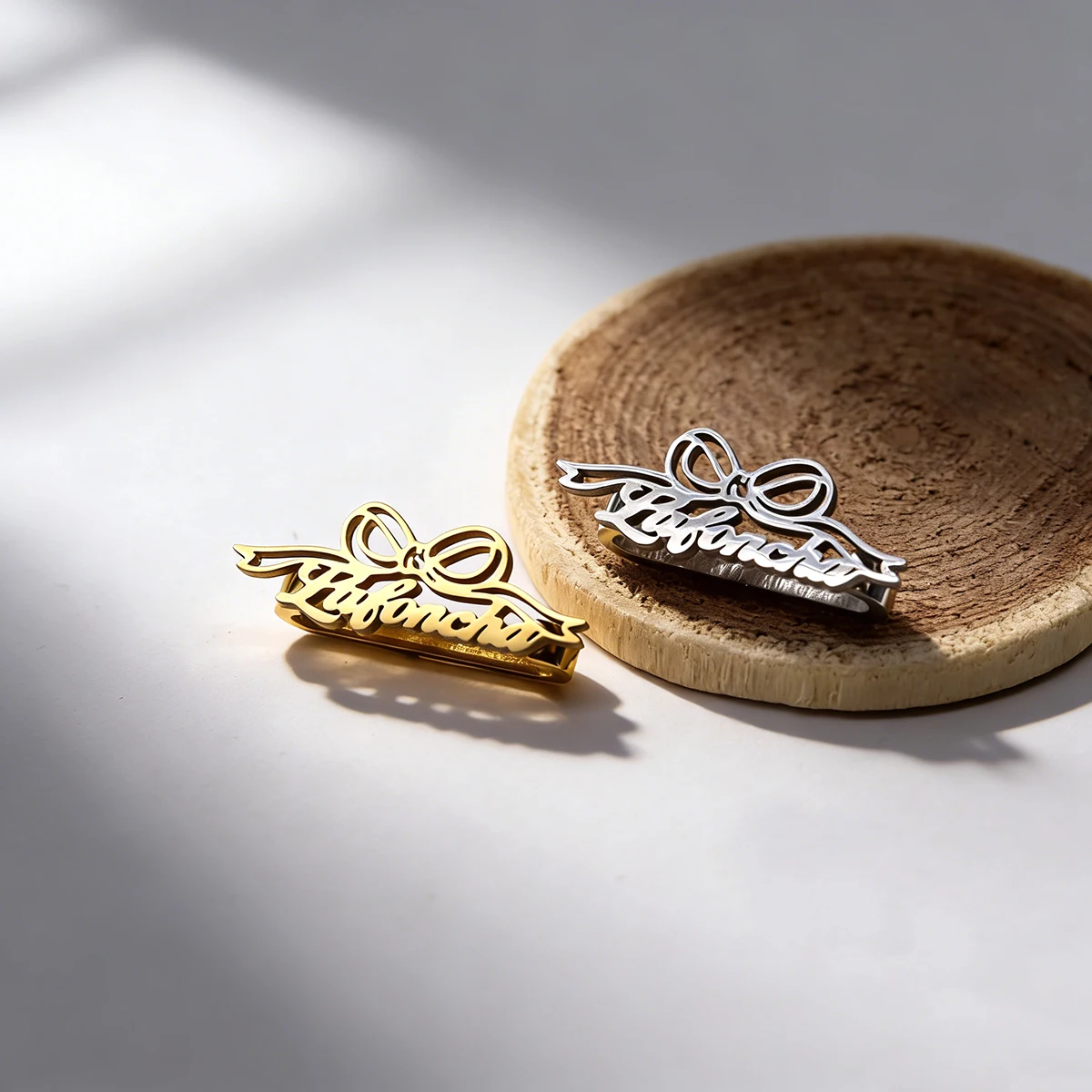 Todorova Custom Text Bow Watch Band Charms, Stainless Steel Decorative Studs, 20mm & 22mm Universal Watch Accessories