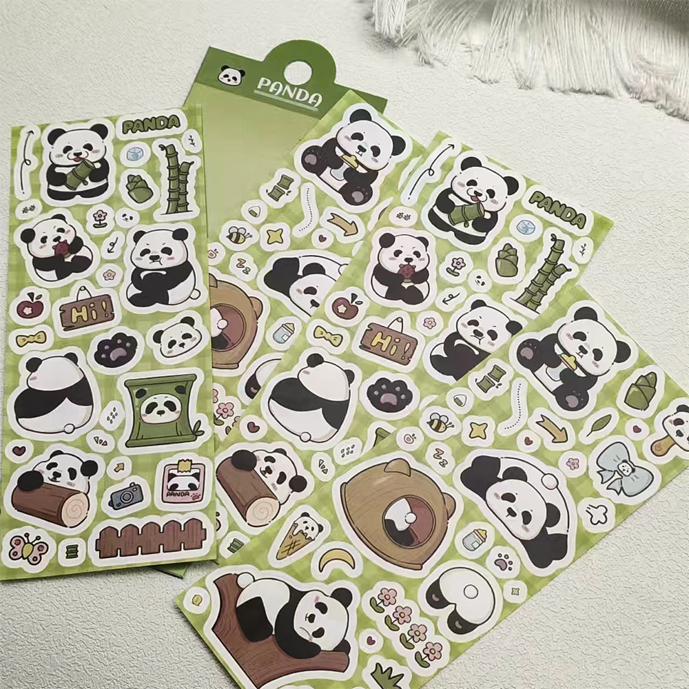 

2Sheets Funny Panda Stickers DIY Cartoon Toy Decals For Laptop Luggage Notebooks Refrigerator Helmet Animals Graffiti Stickers