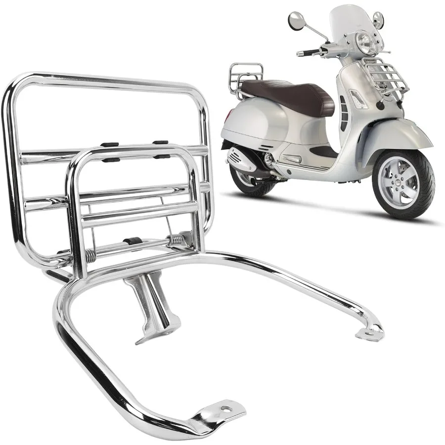 

High Load Bearing Motorcycle Luggage Rack for Primavera 150 Sprint: Durable Chrome Plated Rear Cargo Carrier Rack Replacement f