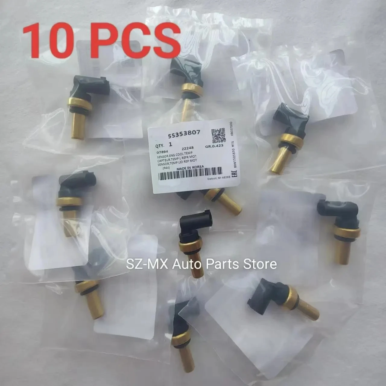 10 X Engine Coolant Temperature Sensor 55353807  For Chevrolet Cruze Orlando Trax Sonic Vauxhall Opel Astra 5563530 55591401