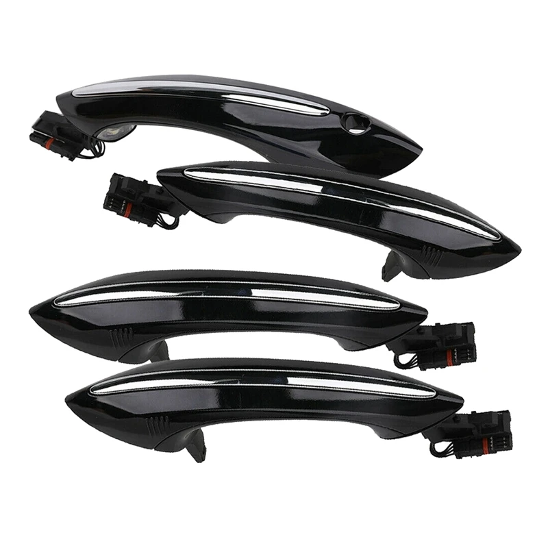 

4PCS Car Outer Exterior Door Handle Set With Light For -BMW 5 6 7 Series 530 640 740 F07 F10 F11 F06 F12 F13 F01 F02