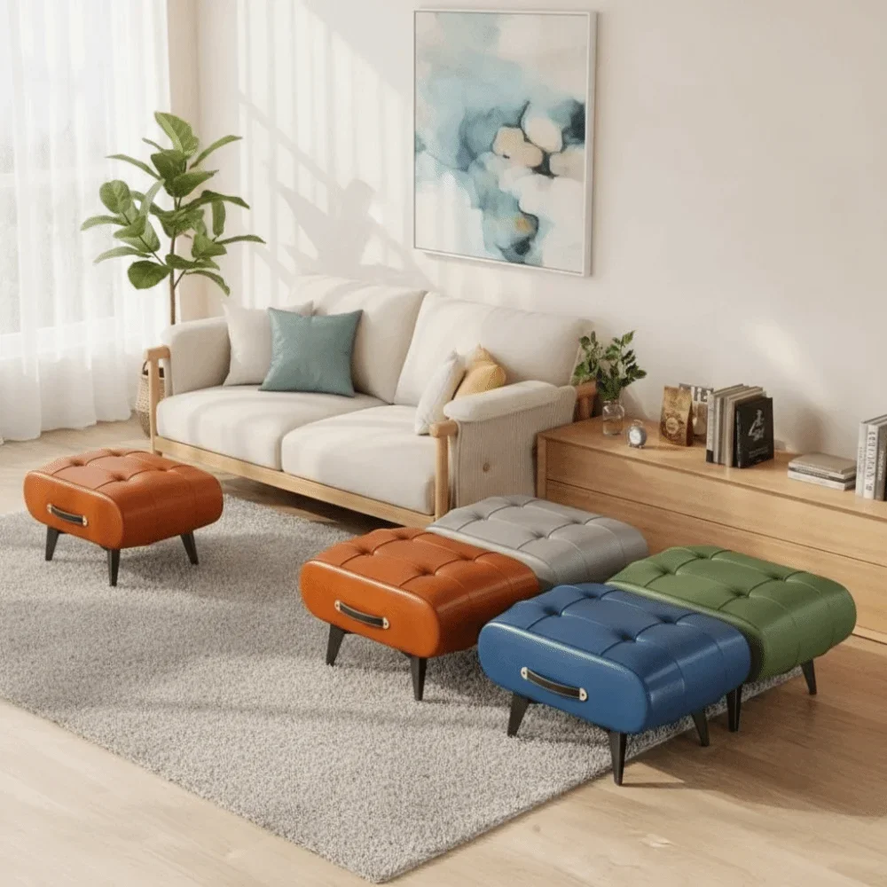 Changing Stool Luxury Leather Stools High-end Leather 3 Changing Stool Luxury Leather Stools High-end Leather