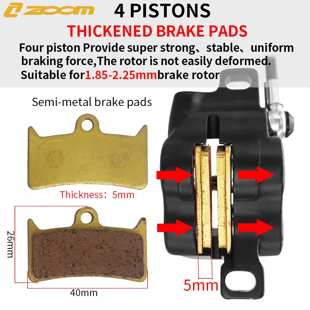 Zwing M HB-893E e-bike 4 pistons frein à disque hydraulique ensemble scooter électrique pliant vtt vélo mise hors tension ebrake