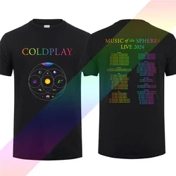 2024 Men T Shirt Casual 2024 Cold.Play Music of The Sphere.s Tour T-shirt Graphic Summer Short Sleeve 100% Cotton S-3XL Cool Tee