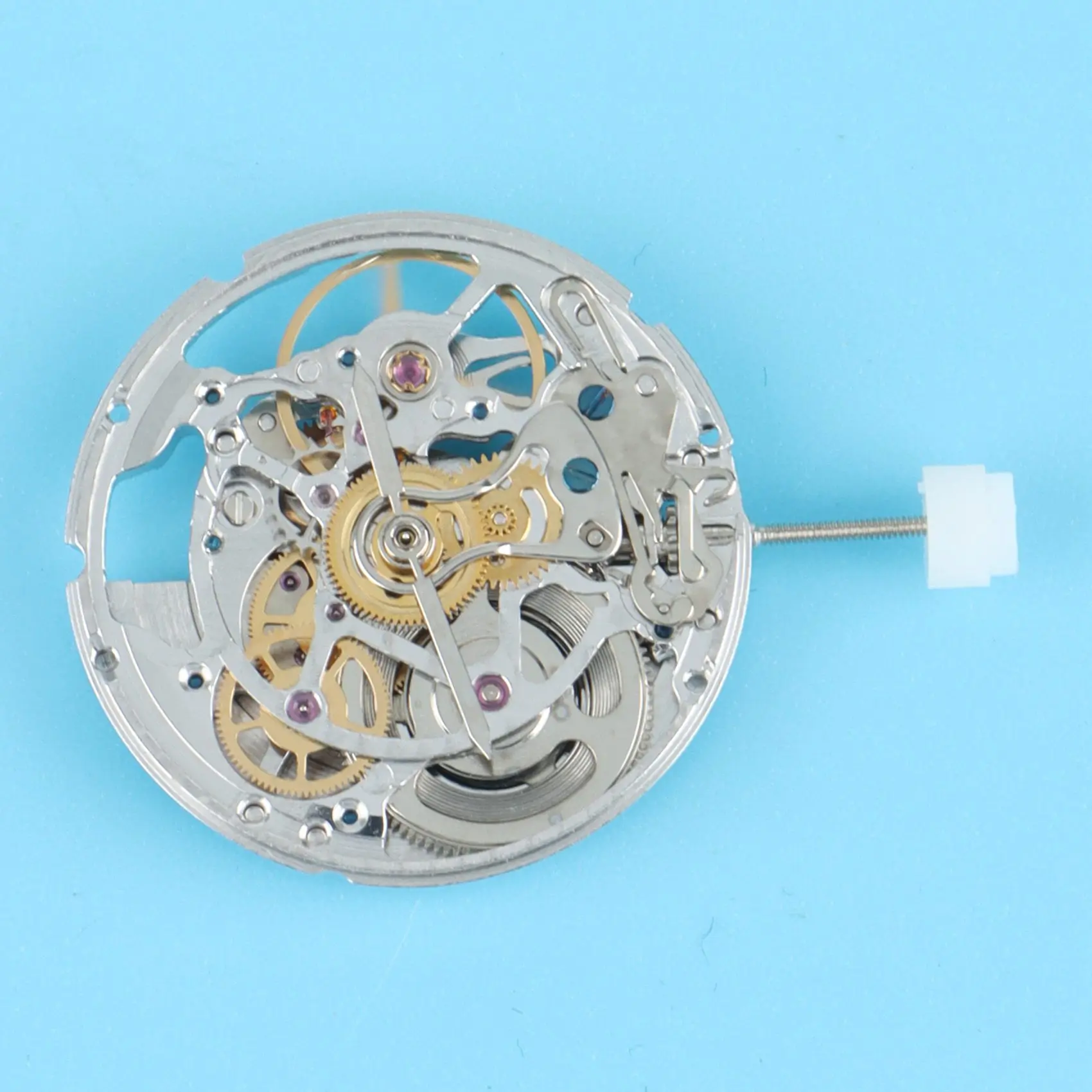 A75K 2824 حركة الهيكل العظمي حركة الهيكل العظمي الذهبي 2824 حركة ثلاثة دبوس لا التقويم ساعة اكسسوارات B