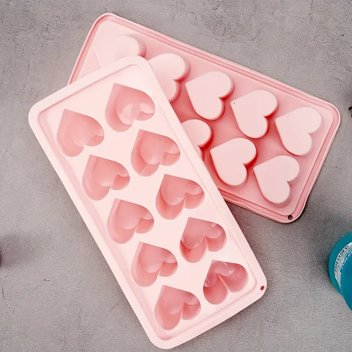 10-Grid Heart-Shaped Silicone Ice Cube Tray Set Soft Easy Demoulding Love Ice Maker for Kitchen And Home