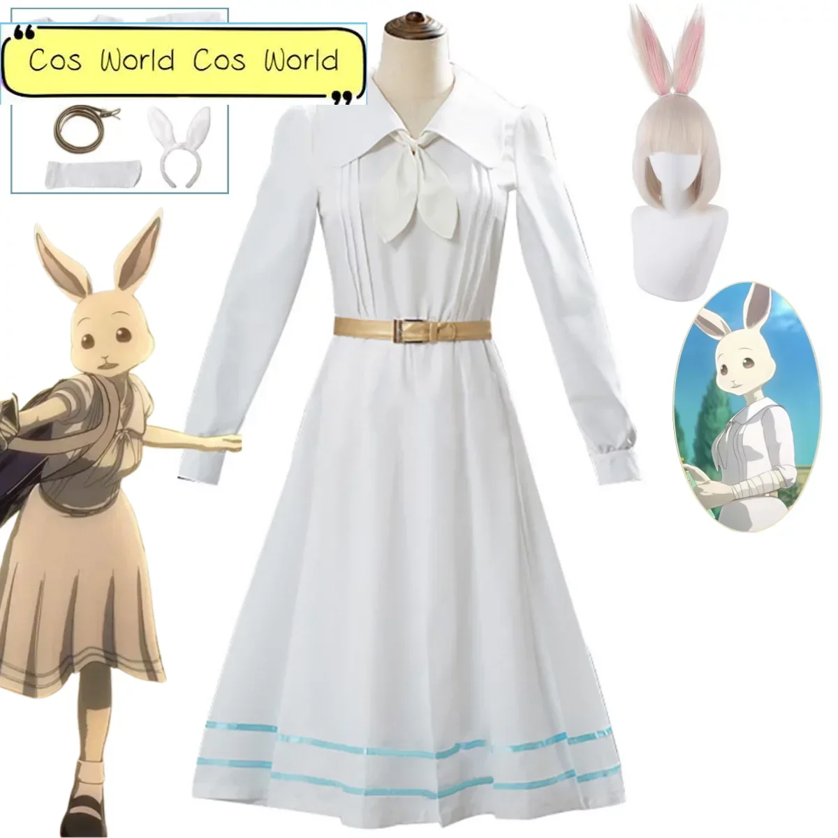 

Anime Cos Beastars Haru Cosplay Costume Rabbit Haru JK Uniforms Sailor Suit Women's Dress Carnival Halloween Party Costume Set