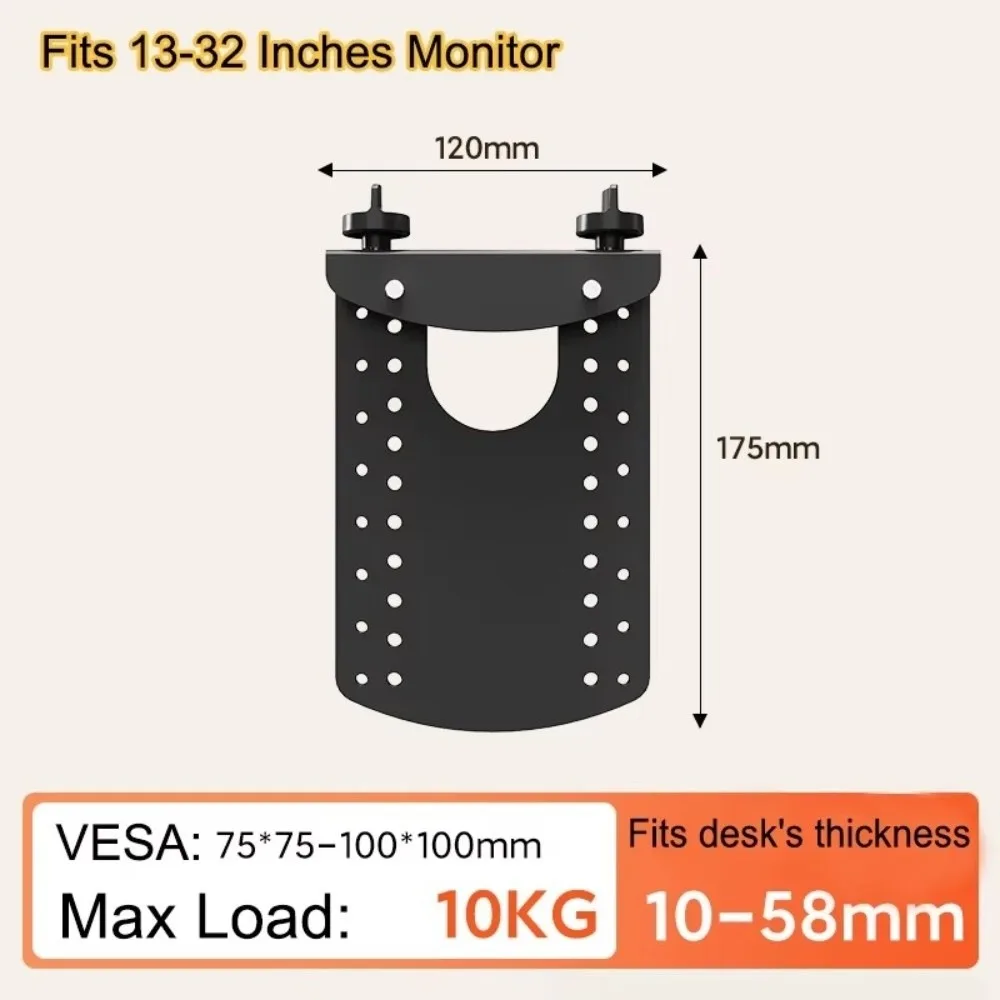 Non-Mounting Mount Adapter Bracket Kit Height Increasing Iron Computer Display Rack Up To 22 Lbs Hanging Bracket