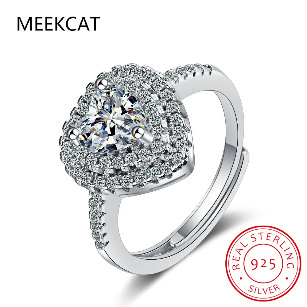 

Brillant Cut Moissanite Heart Ring for Women Luxury Diamond Ring 925 Sterling Silver Engagement Anniversary Fine Jewelry Anillos
