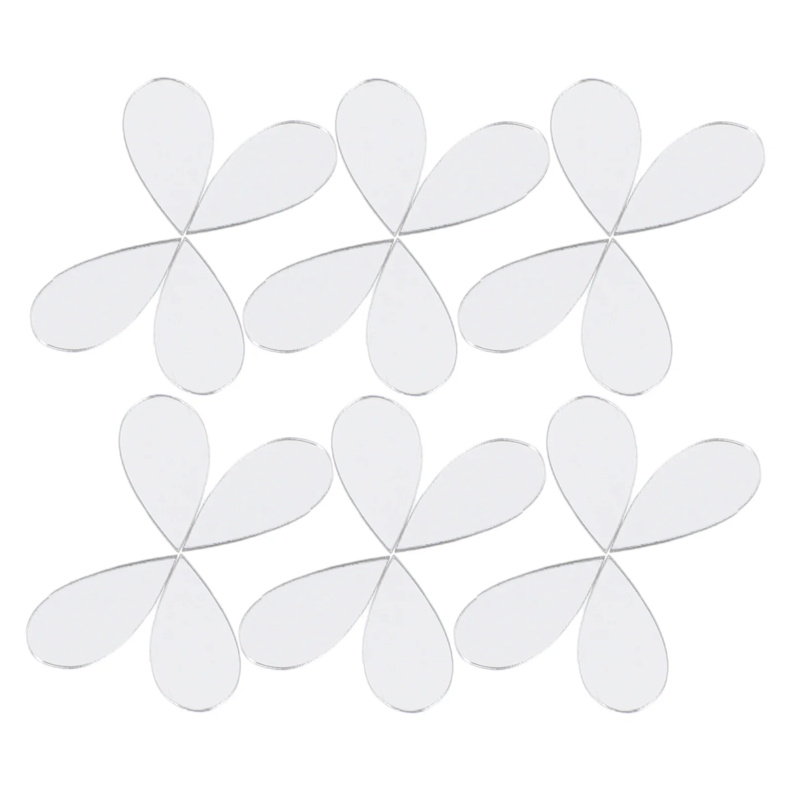 

3 Bags Cartoon Mirror Wall Stickers Teardrop Shape Self Adhesive Bedroom Wall Stickers DIY Room Decor Acrylic Mirror