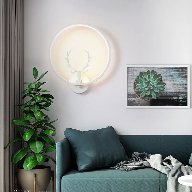 Round Night LED Wall Bracket Luzes, interior Ferro Animal Lâmpadas, corredor e corredor, luzes de entrada, Home Decor
